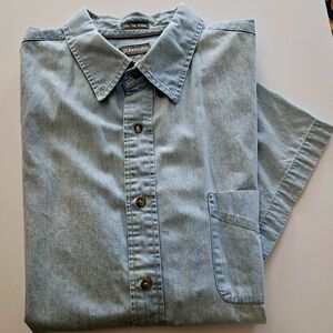 St. John's Bay Light Blue Denim Casual Button Down Shirt xxl